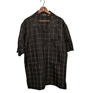 J. Vital Black White Checkered Womens Dress XL Polyester Short Sleeve